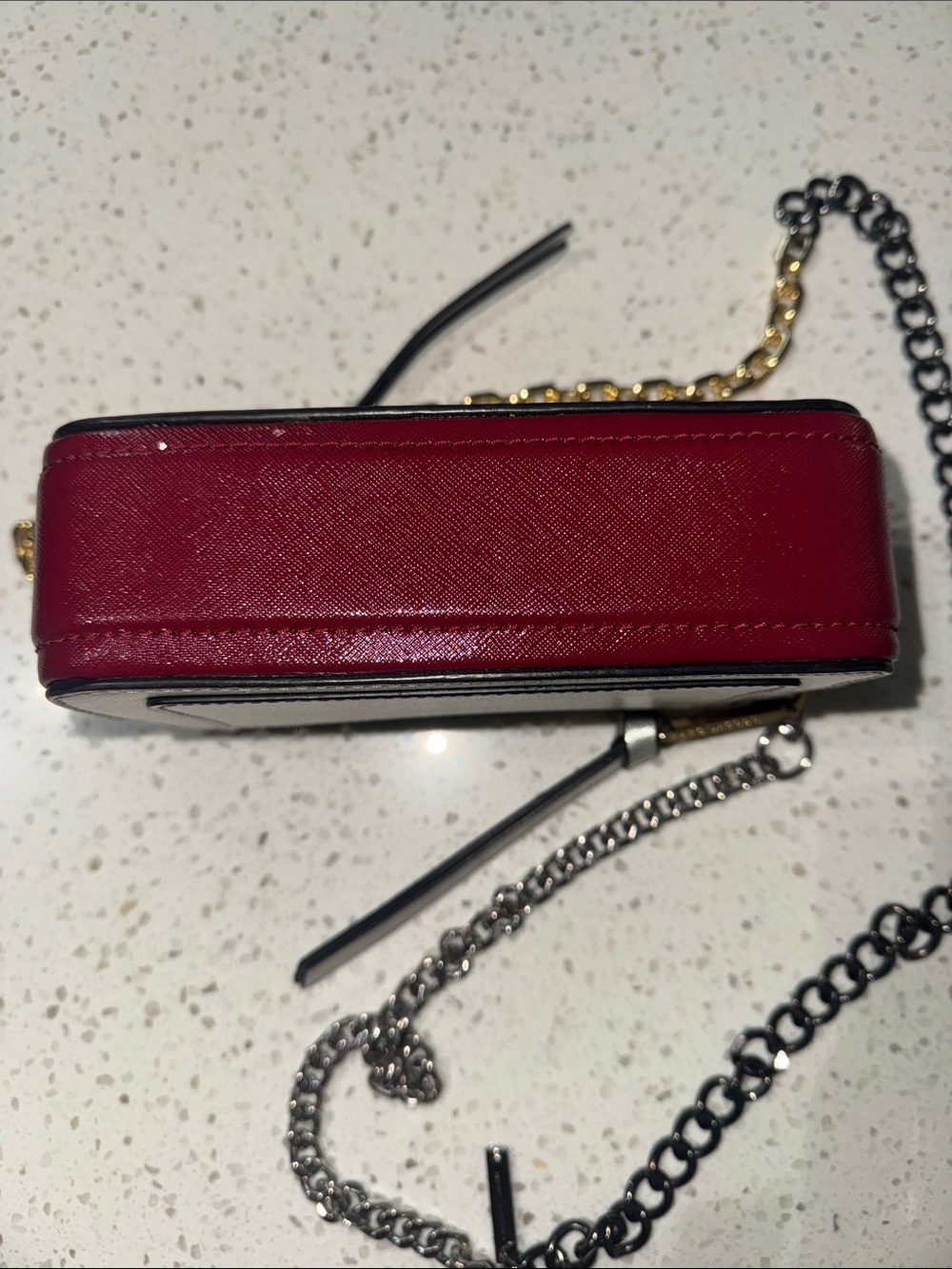 Marc Jacob’s Hot Shot Crossbody bag silver leather tri color metal chain strap - Picture 4 of 7